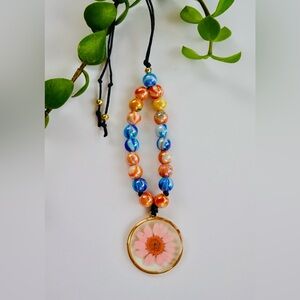 Boho Car Rearview Mirror
Charm: Handmade Beaded Ornament